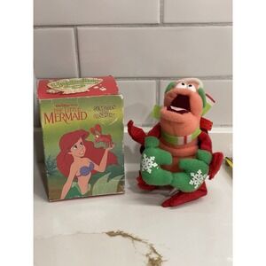 Vtg Disney Little Mermaid Plush Sebastian Ornament‎ Box 1989 McDonalds Holiday